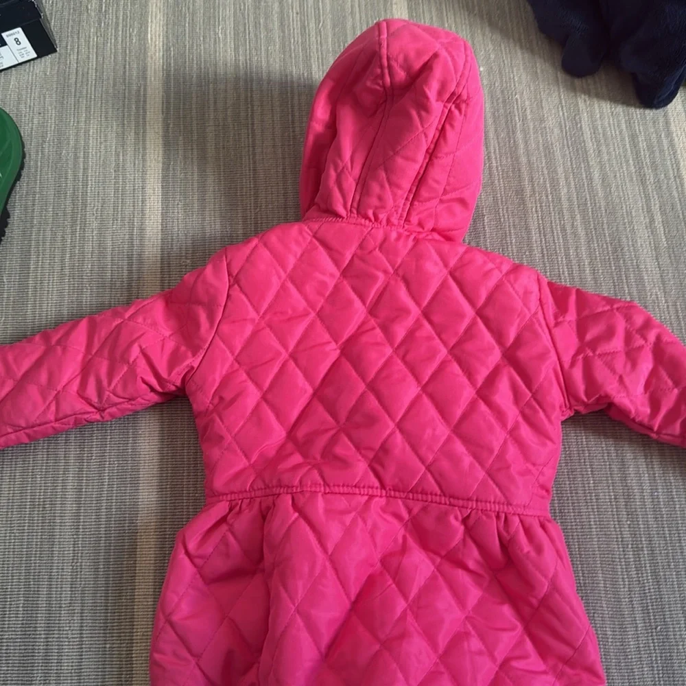 EUC Widgeon- American Widgeon Girls Quilted Tapered Coat with hood and faux fur - Picture 3 of 3